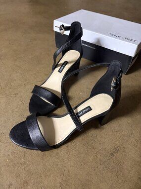 Nine West Pruce Ankle Strap Block Heel Sandals